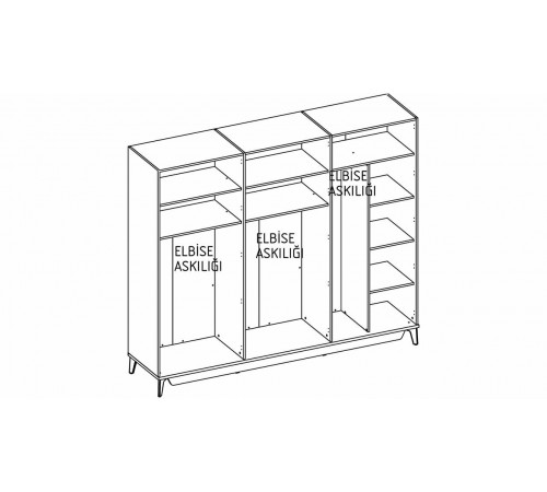 Шкаф платяной 6-и дверный Алвис (ALVIS) ALVIS-34