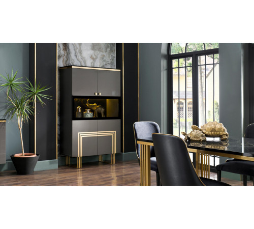 Двустворчатый шкаф витрина для посуды Carlino CARL-13