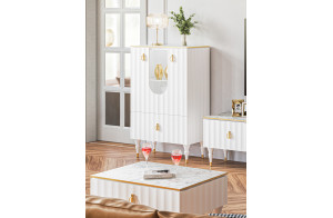 Комбинированный шкаф витрина Лоренсо МН-043-01 белый