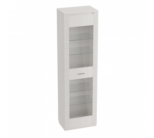 Одностворчатая витрина с ящиком для гостиной Элана, цвет Бодега белая