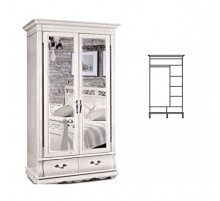 Шкаф для одежды Оскар ММ-216-01/02 (белая эмаль+пт)