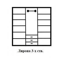 Трехстворчатый шкаф для одежды Лирона MUR-103-03 st с зеркалом